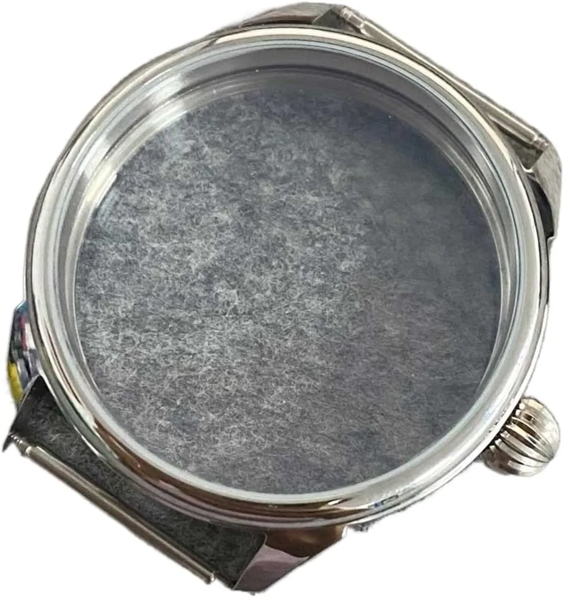 Stainless Watch Case compatible with ETA6497 compatible with Seagull ST36 Movement Polished 42MM Transparent Bottom Case Waterproof Ring Watch Accessories watch case