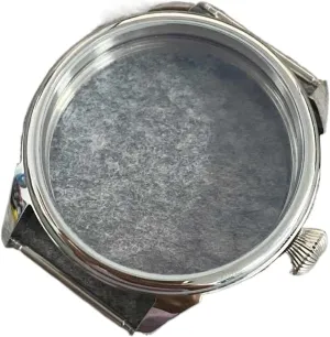 Stainless Watch Case Compatible with ETA6497 Compatible with Seagull ST36 Movement Polished 42MM Transparent Bottom Case Waterproof Ring Watch Accessories Watch case(Tapered Head)