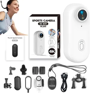 Stallion Frames Body Camera, 2025 New Stallionframes 4k Mini Handsfree Bodycam, 360° Rotation Portable Wearable Mini Action Cam with Magnetic Clip, for POV, Cycling, Diving (White-4K)