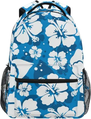 Student Backpack with Name Tag Slot Hawaii Hibiscus Lightweight and Comfortable School Bag Laptop Backpack