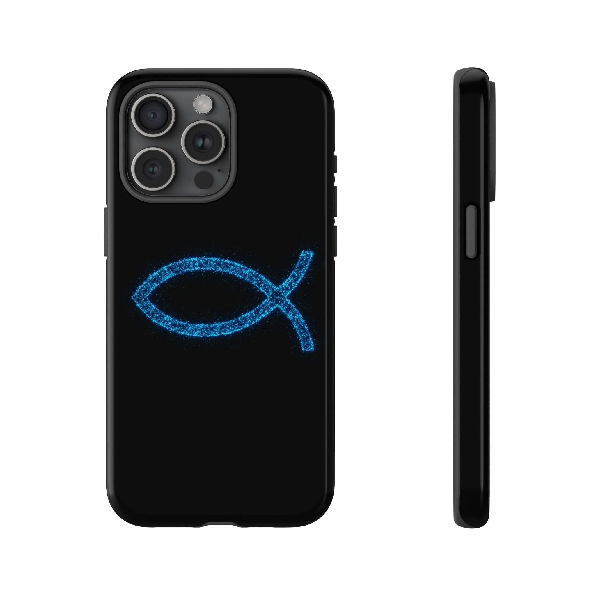 Stylish Tough iPhone Case with Sparkling Fish Design - Durable Phone Protection