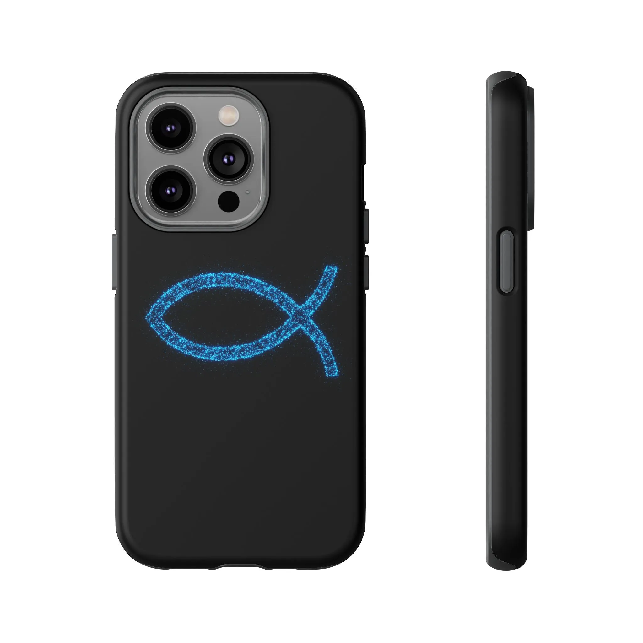 Stylish Tough iPhone Case with Sparkling Fish Design - Durable Phone Protection