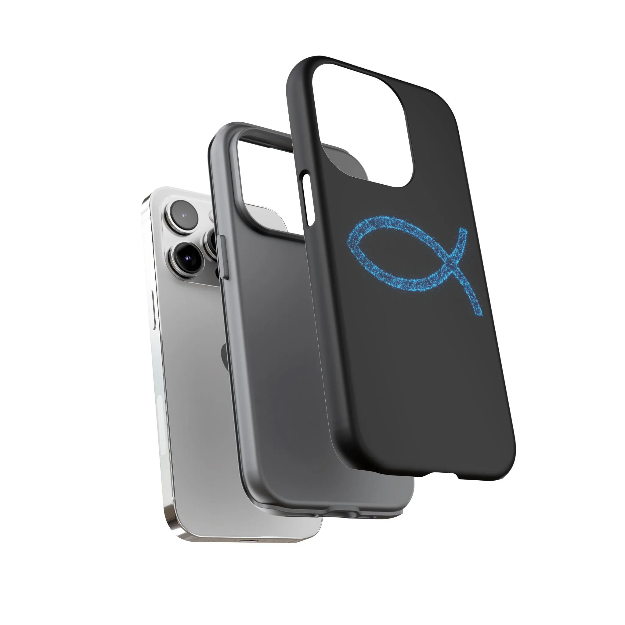 Stylish Tough iPhone Case with Sparkling Fish Design - Durable Phone Protection