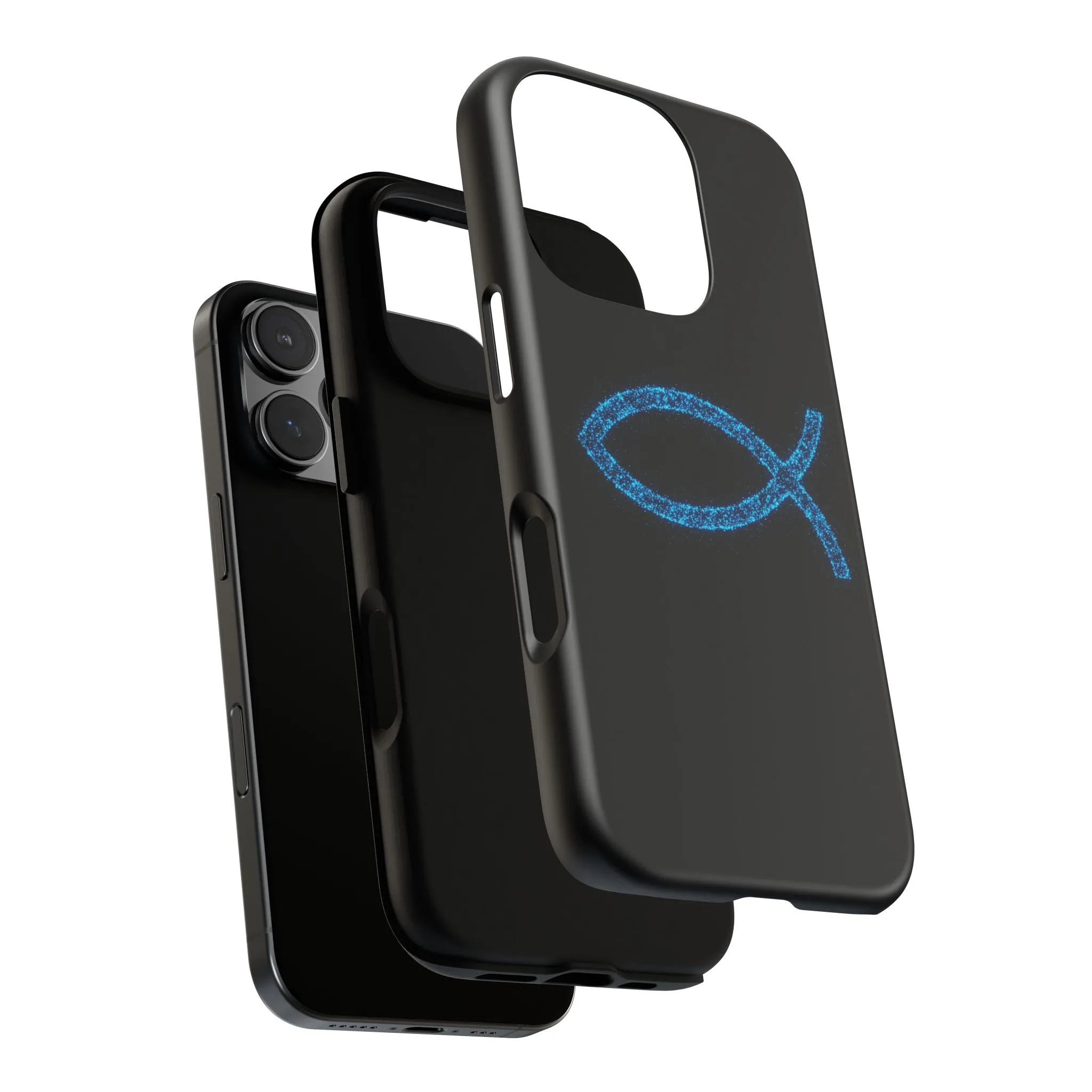Stylish Tough iPhone Case with Sparkling Fish Design - Durable Phone Protection