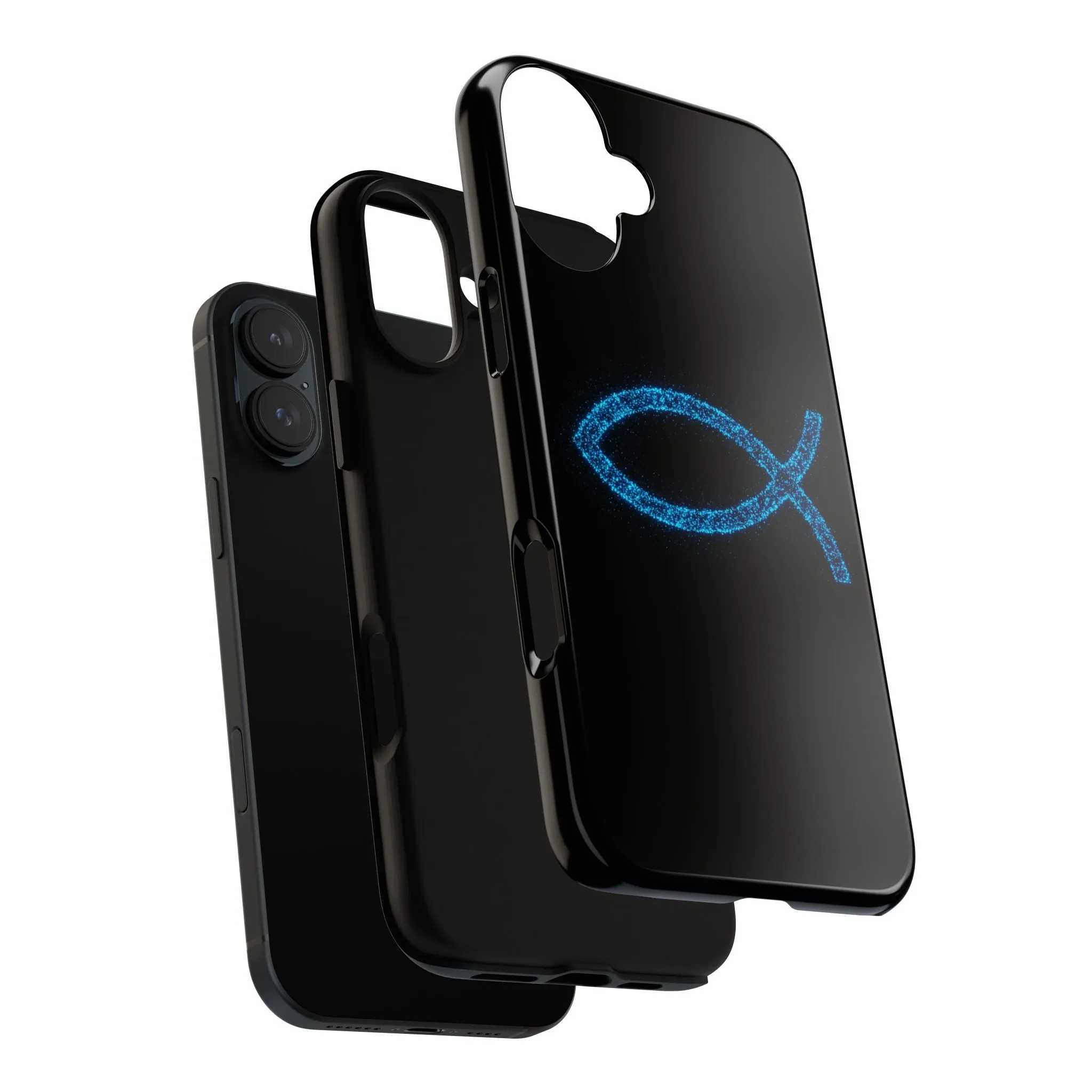 Stylish Tough iPhone Case with Sparkling Fish Design - Durable Phone Protection