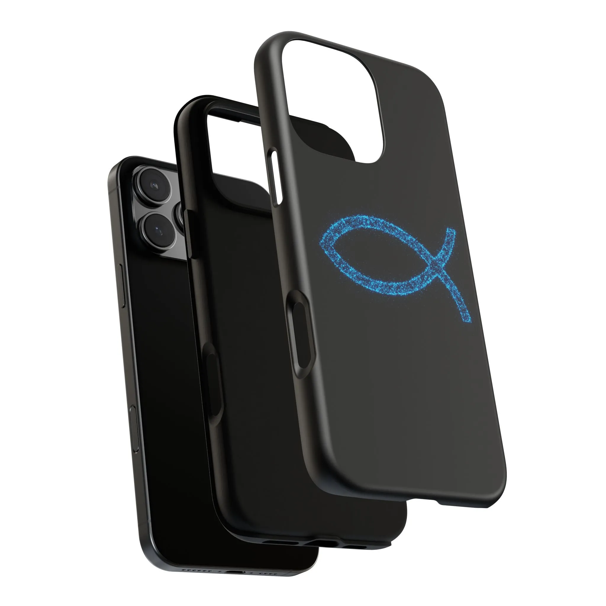 Stylish Tough iPhone Case with Sparkling Fish Design - Durable Phone Protection
