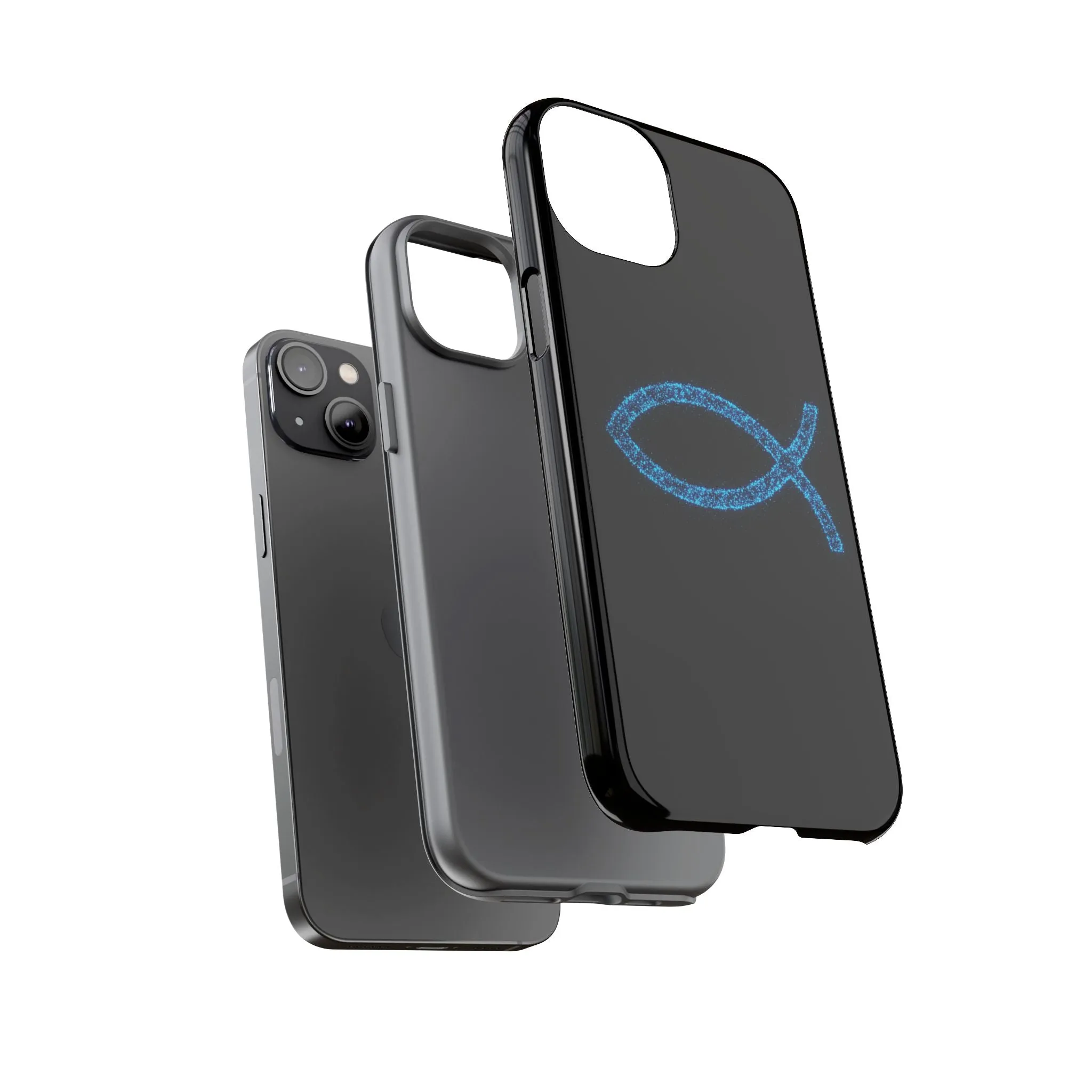 Stylish Tough iPhone Case with Sparkling Fish Design - Durable Phone Protection
