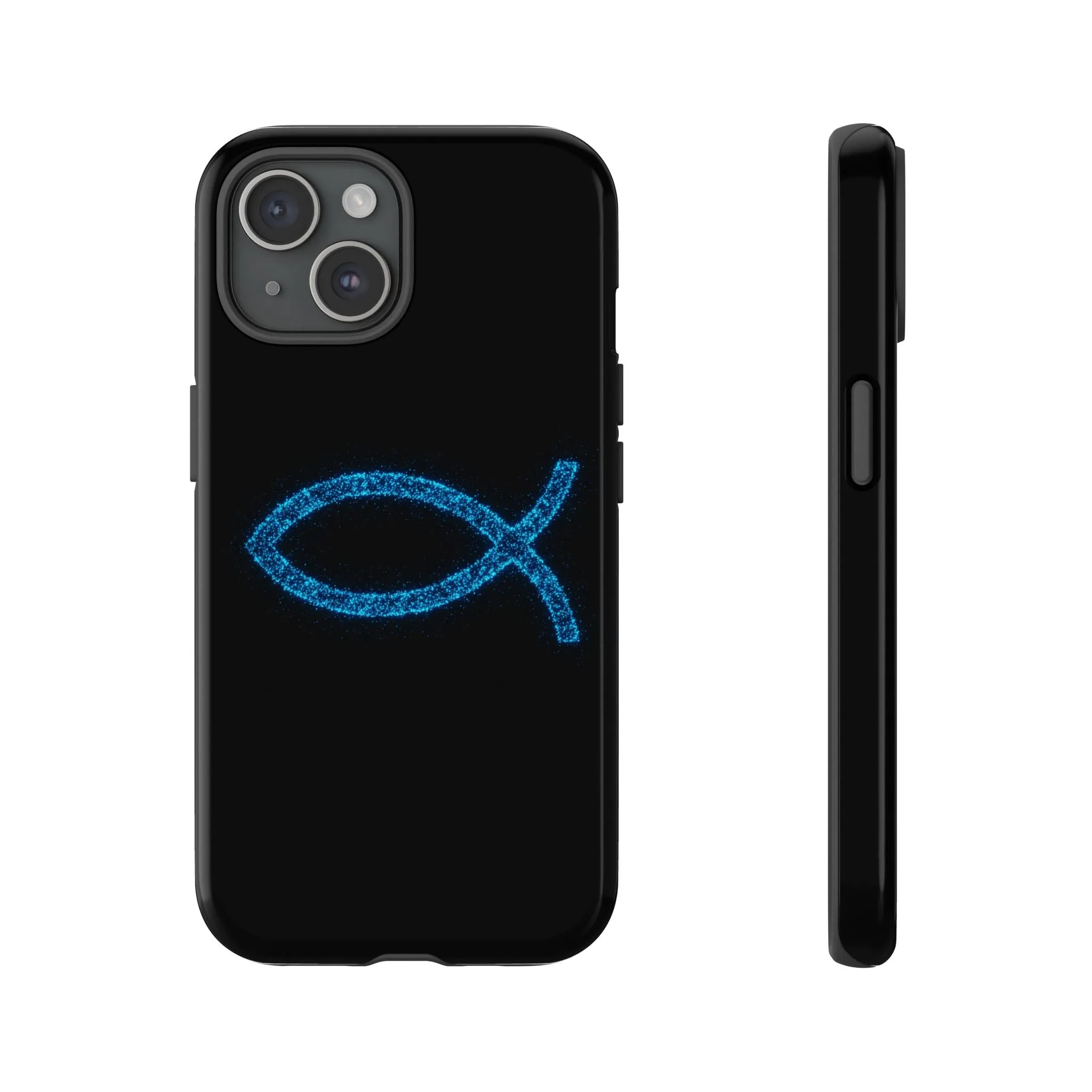 Stylish Tough iPhone Case with Sparkling Fish Design - Durable Phone Protection