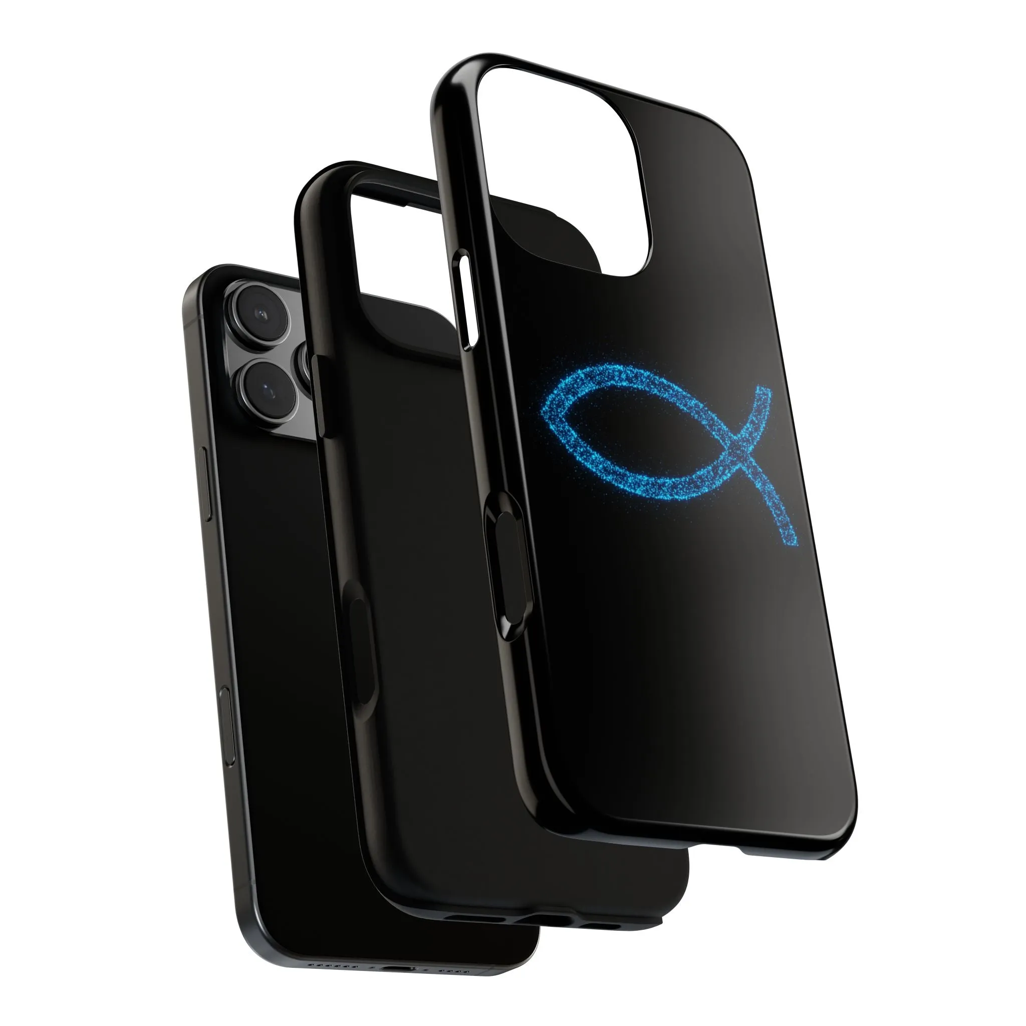 Stylish Tough iPhone Case with Sparkling Fish Design - Durable Phone Protection