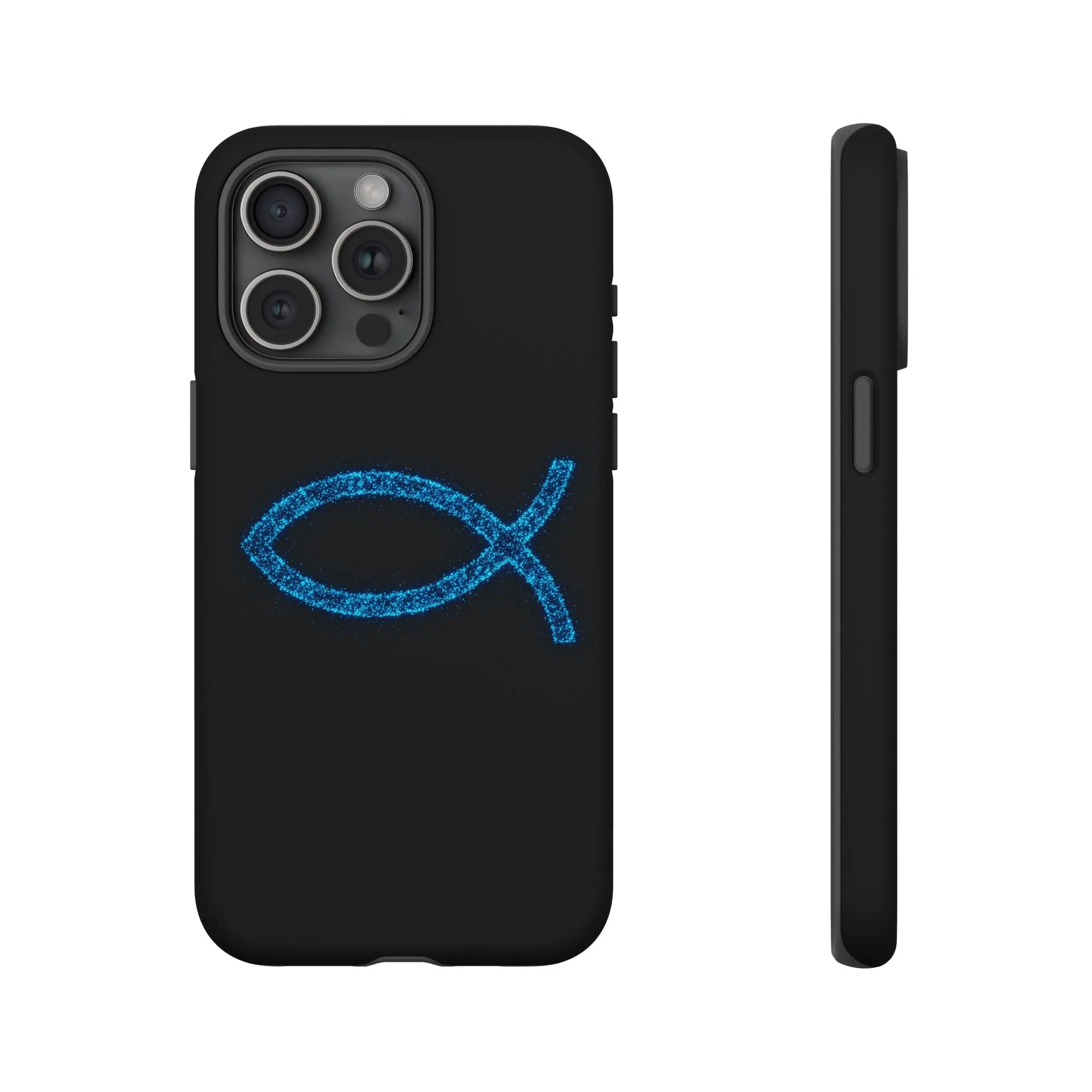 Stylish Tough iPhone Case with Sparkling Fish Design - Durable Phone Protection