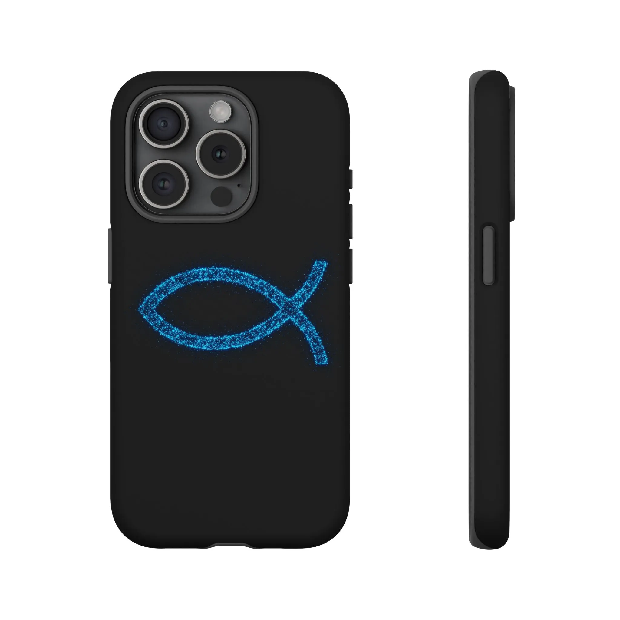 Stylish Tough iPhone Case with Sparkling Fish Design - Durable Phone Protection
