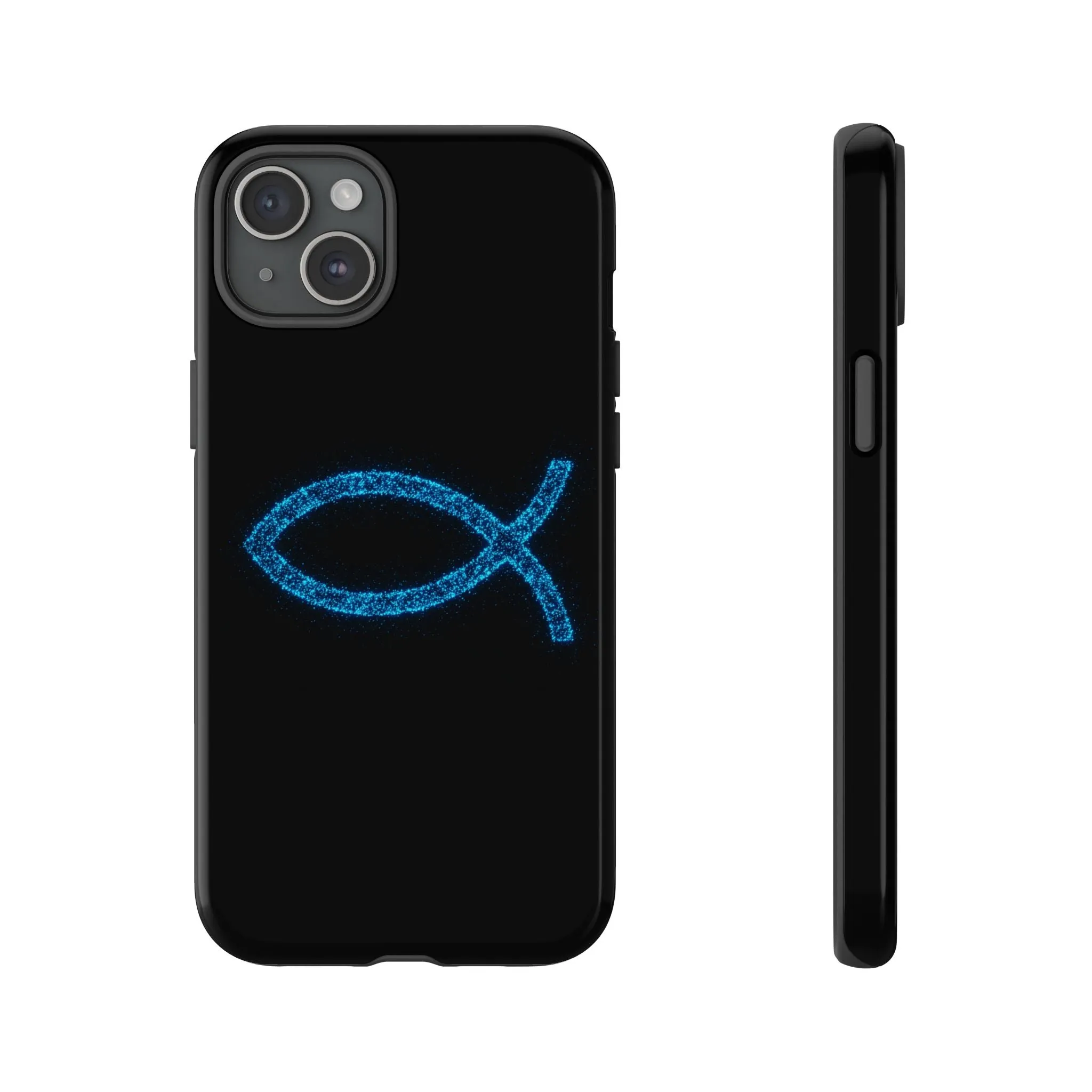 Stylish Tough iPhone Case with Sparkling Fish Design - Durable Phone Protection