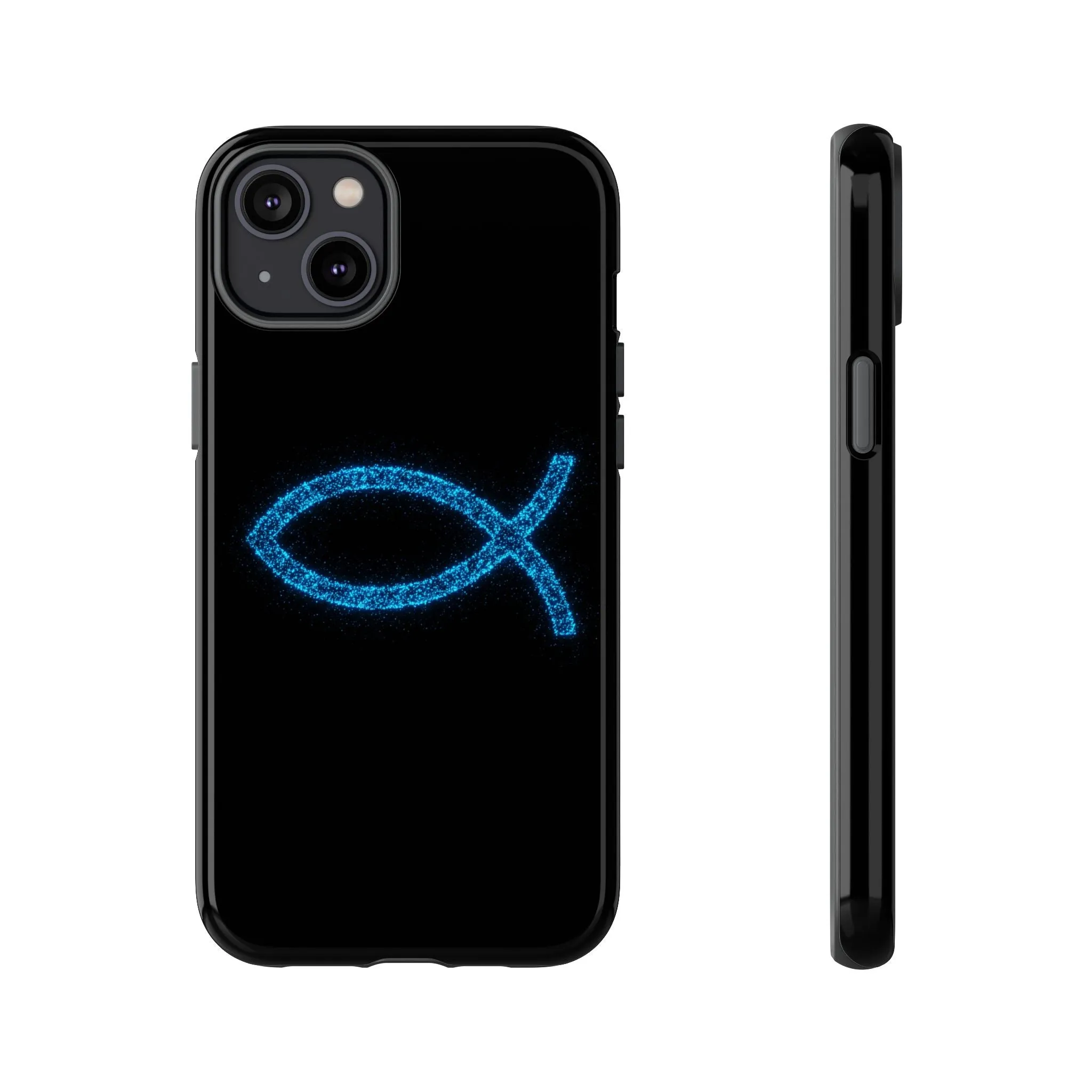 Stylish Tough iPhone Case with Sparkling Fish Design - Durable Phone Protection