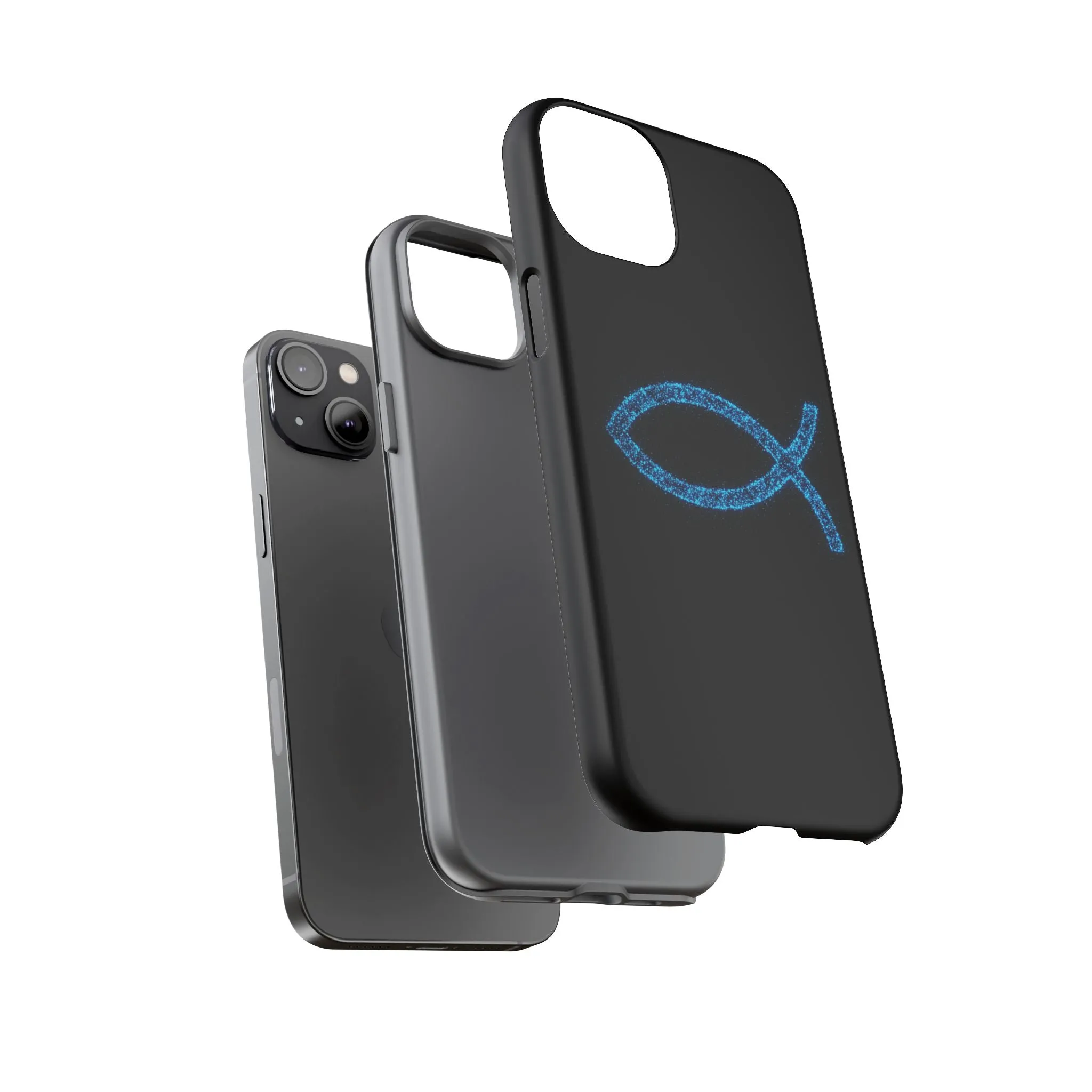 Stylish Tough iPhone Case with Sparkling Fish Design - Durable Phone Protection