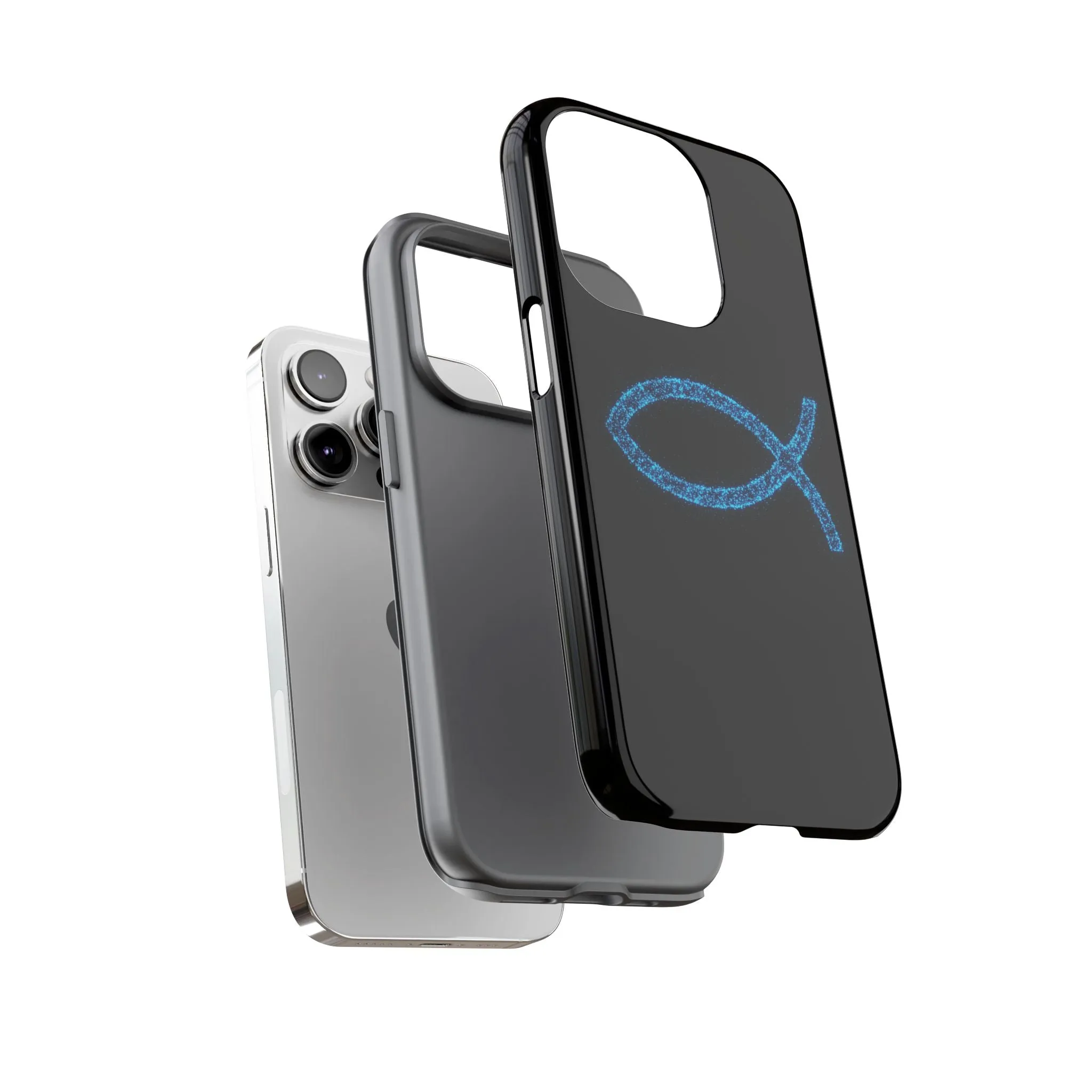 Stylish Tough iPhone Case with Sparkling Fish Design - Durable Phone Protection