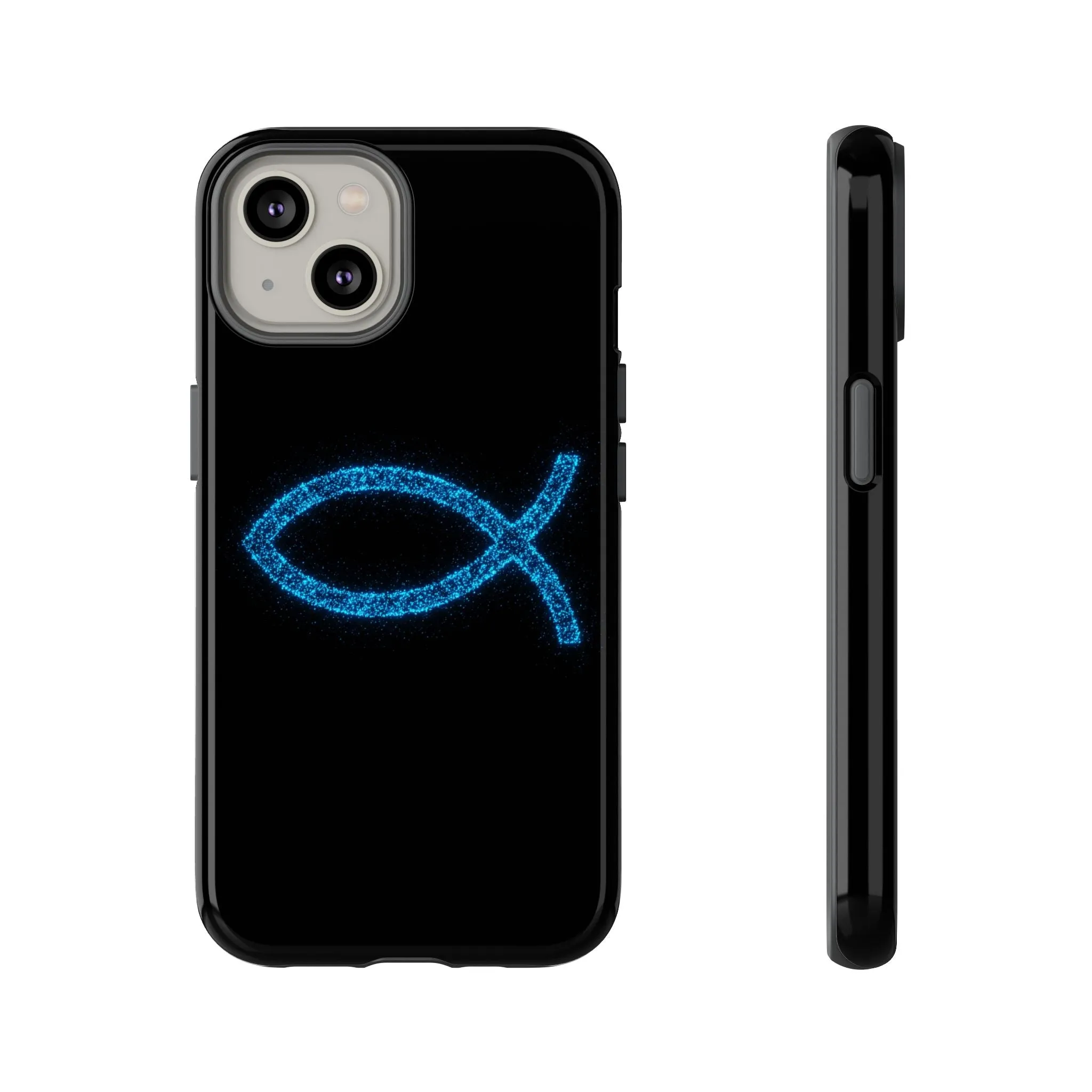 Stylish Tough iPhone Case with Sparkling Fish Design - Durable Phone Protection