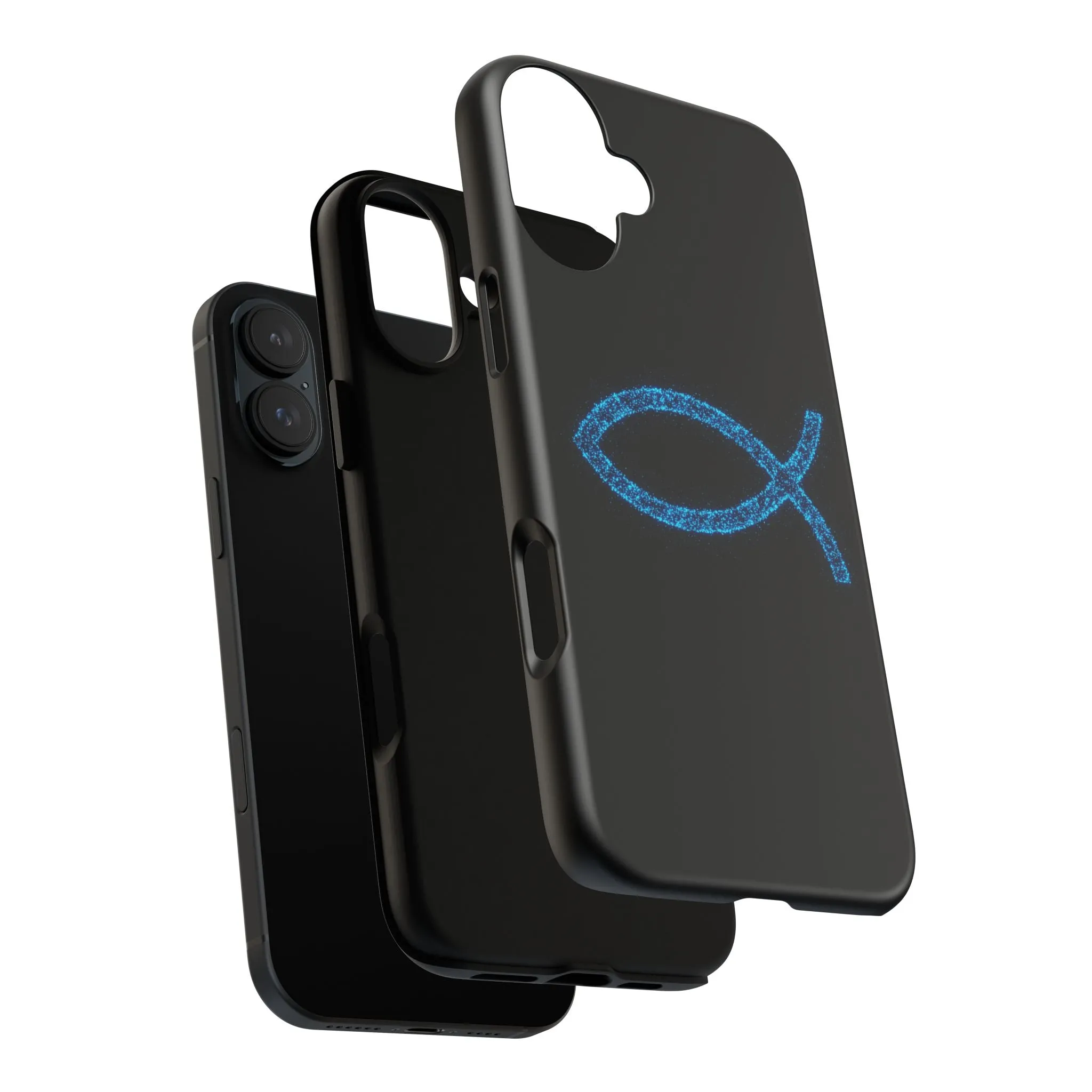 Stylish Tough iPhone Case with Sparkling Fish Design - Durable Phone Protection