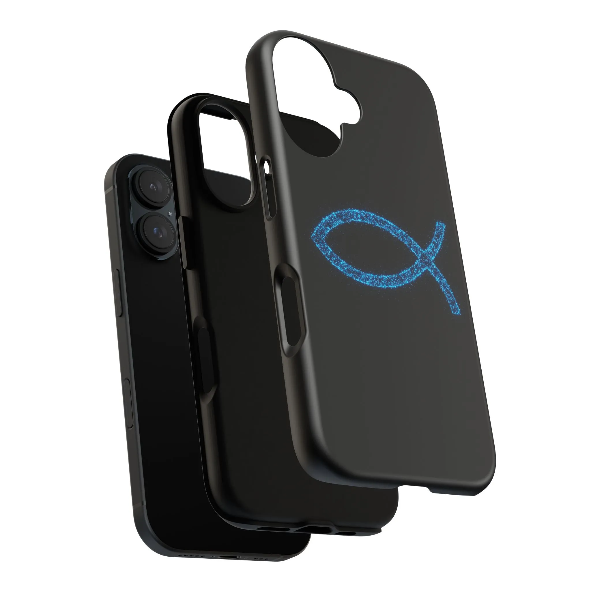 Stylish Tough iPhone Case with Sparkling Fish Design - Durable Phone Protection
