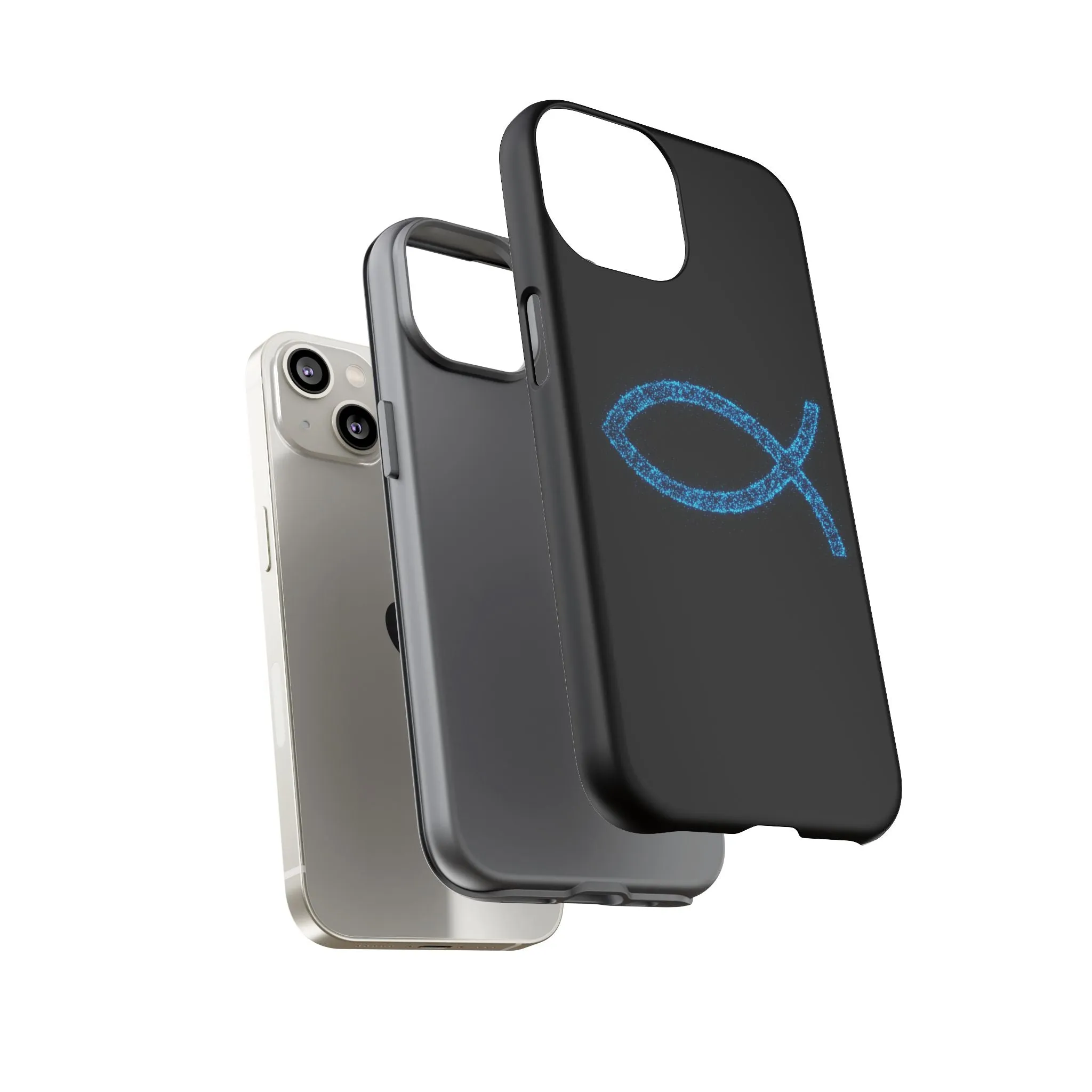 Stylish Tough iPhone Case with Sparkling Fish Design - Durable Phone Protection