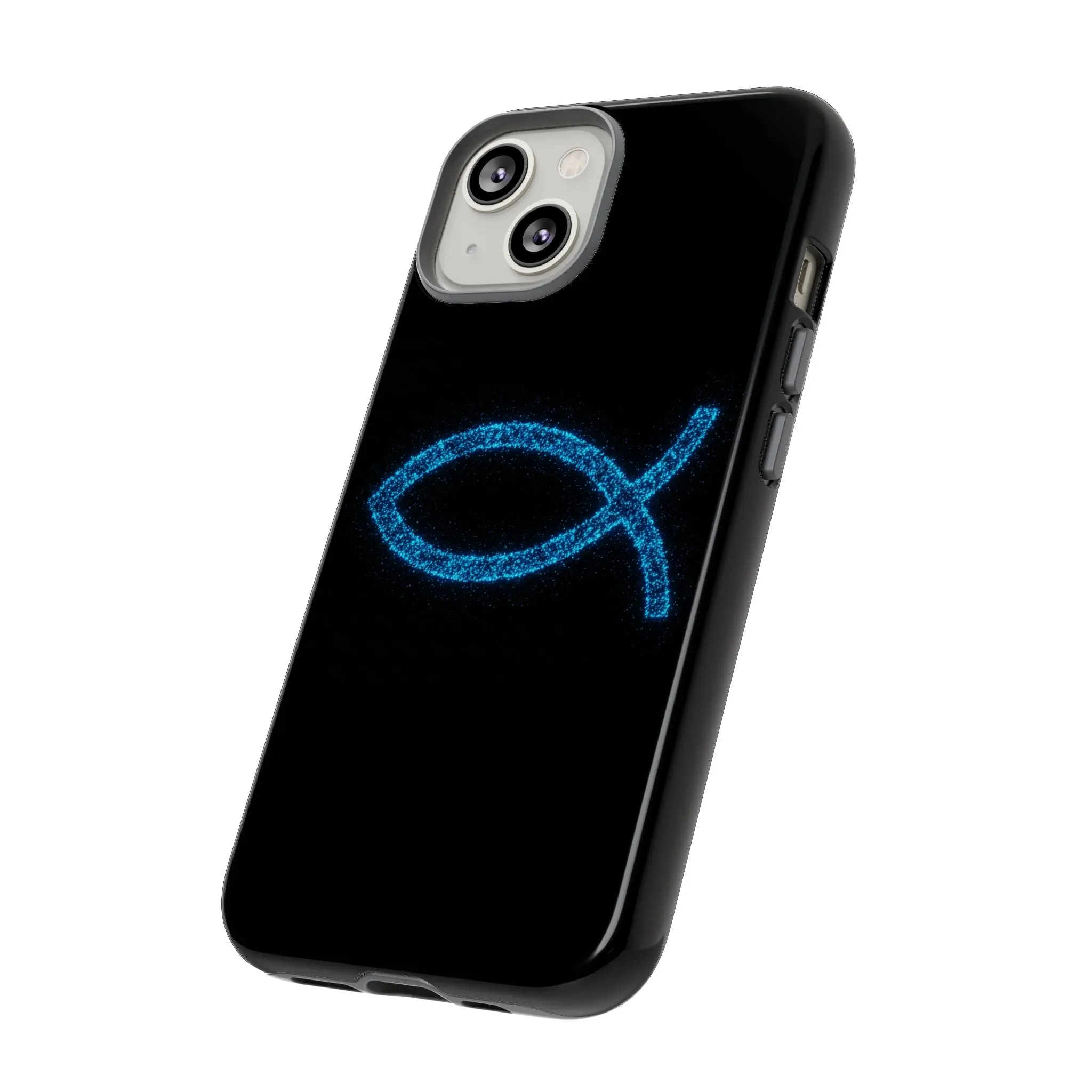 Stylish Tough iPhone Case with Sparkling Fish Design - Durable Phone Protection