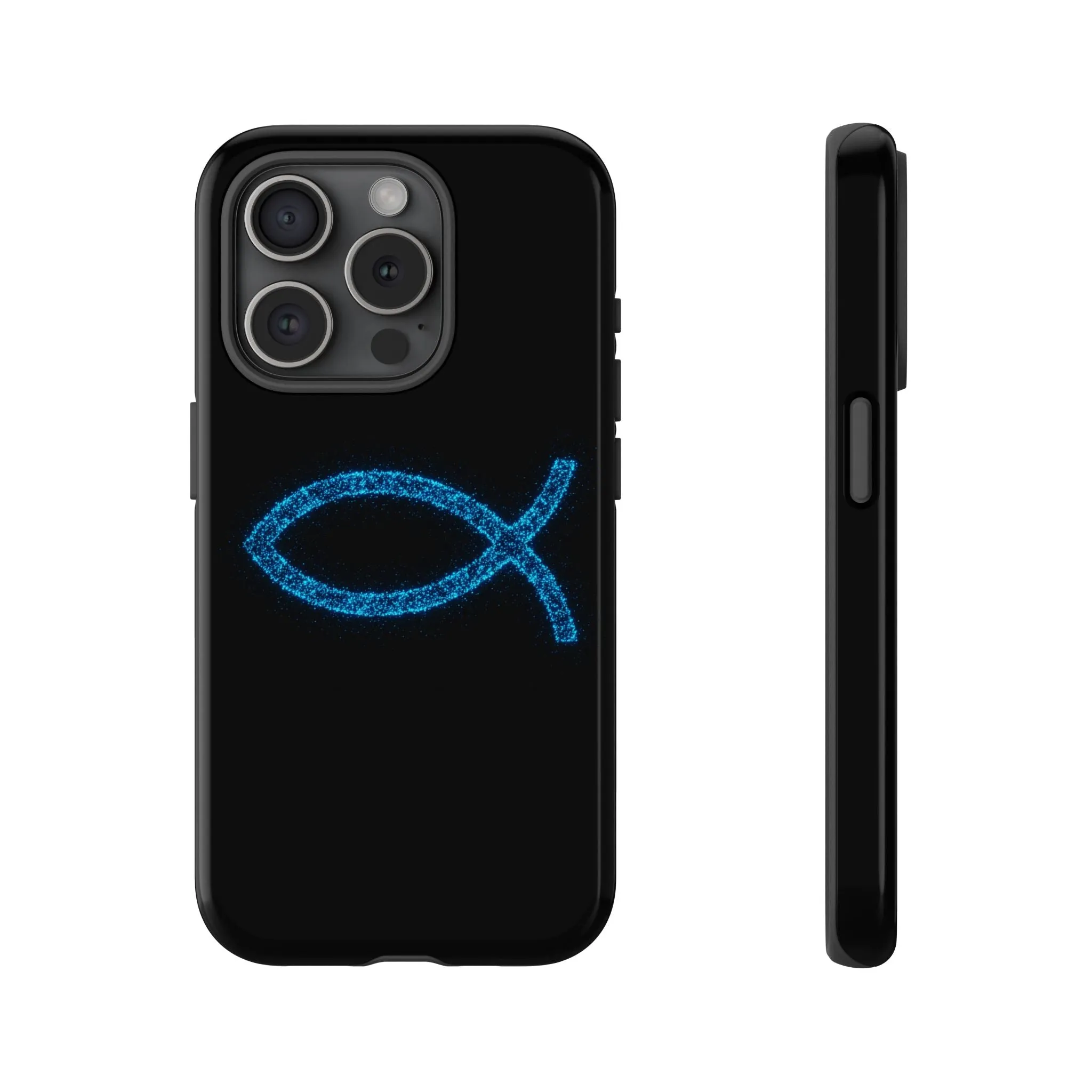 Stylish Tough iPhone Case with Sparkling Fish Design - Durable Phone Protection