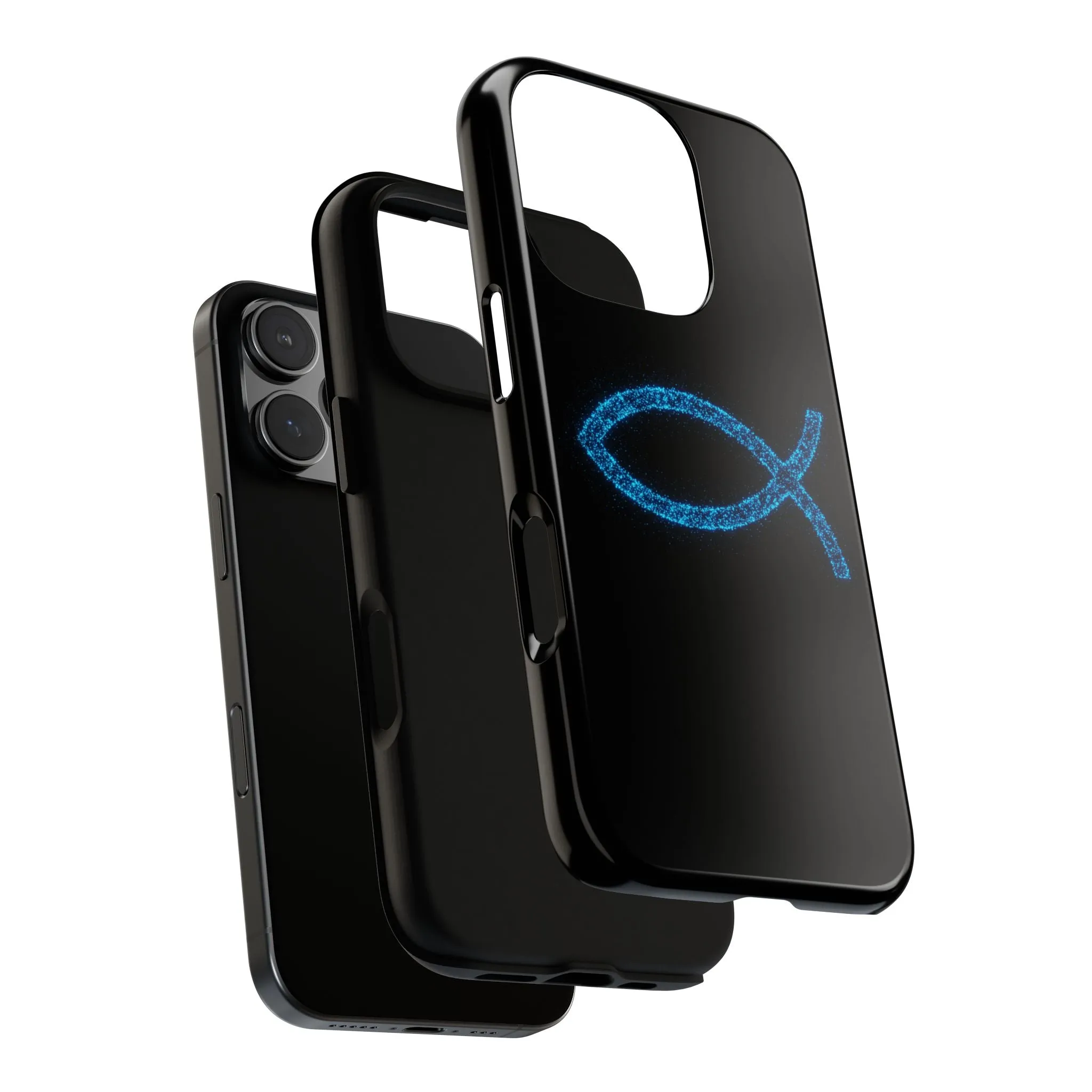 Stylish Tough iPhone Case with Sparkling Fish Design - Durable Phone Protection
