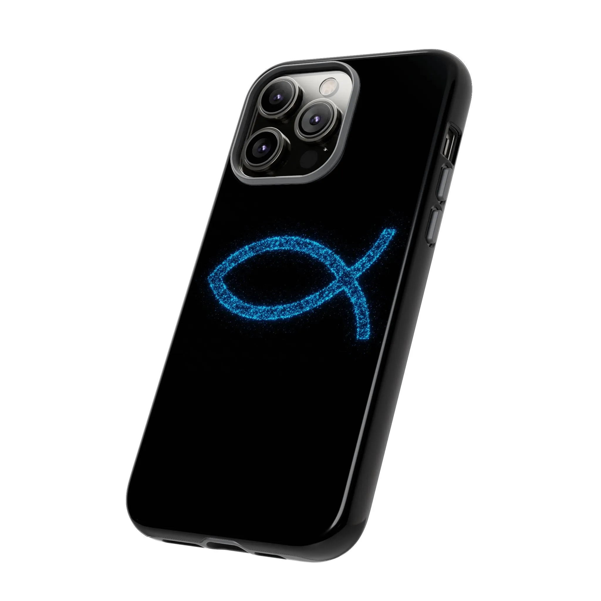 Stylish Tough iPhone Case with Sparkling Fish Design - Durable Phone Protection