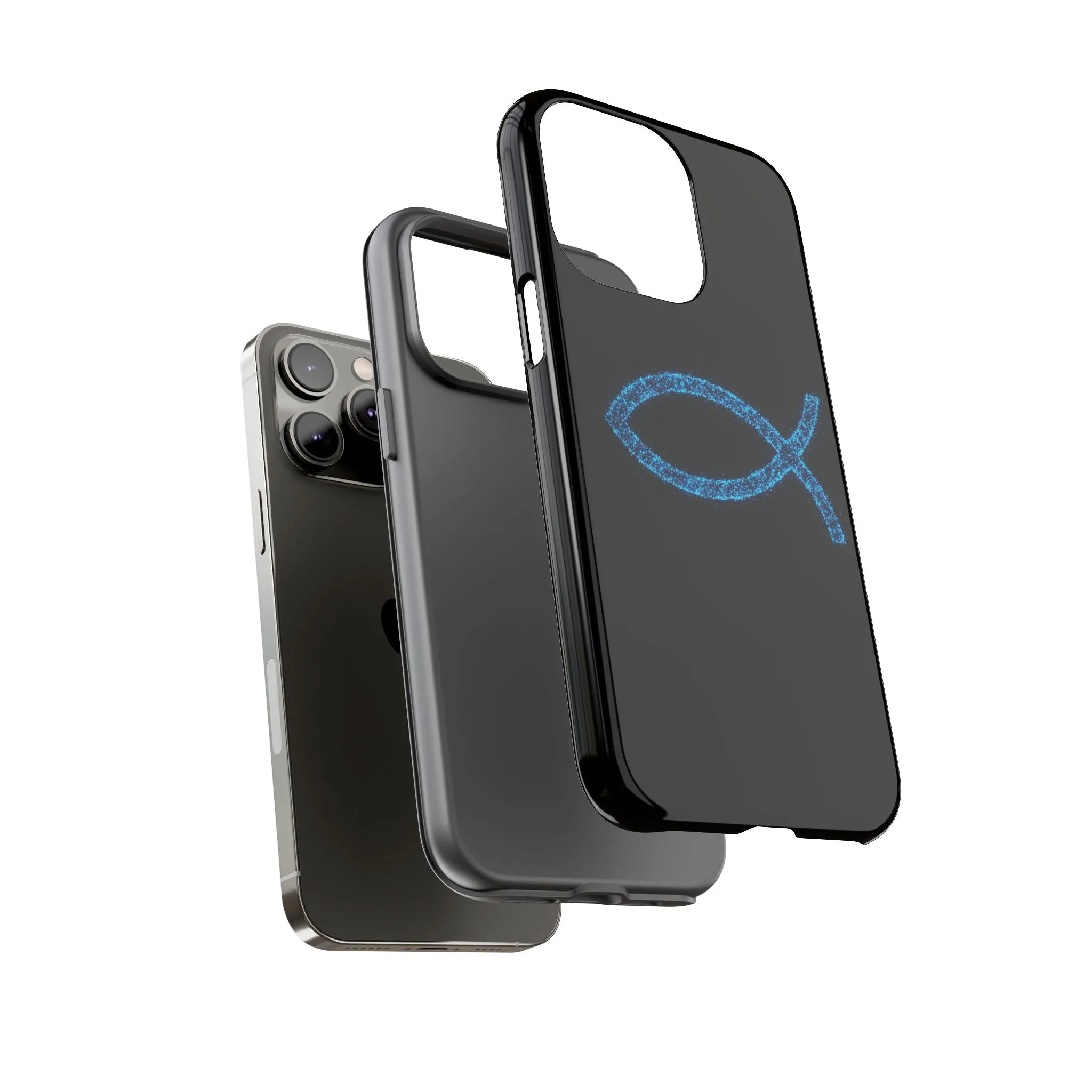 Stylish Tough iPhone Case with Sparkling Fish Design - Durable Phone Protection