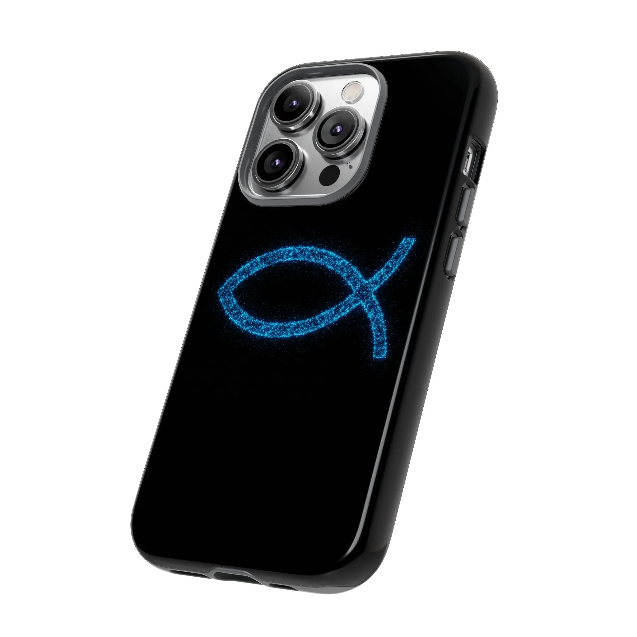 Stylish Tough iPhone Case with Sparkling Fish Design - Durable Phone Protection