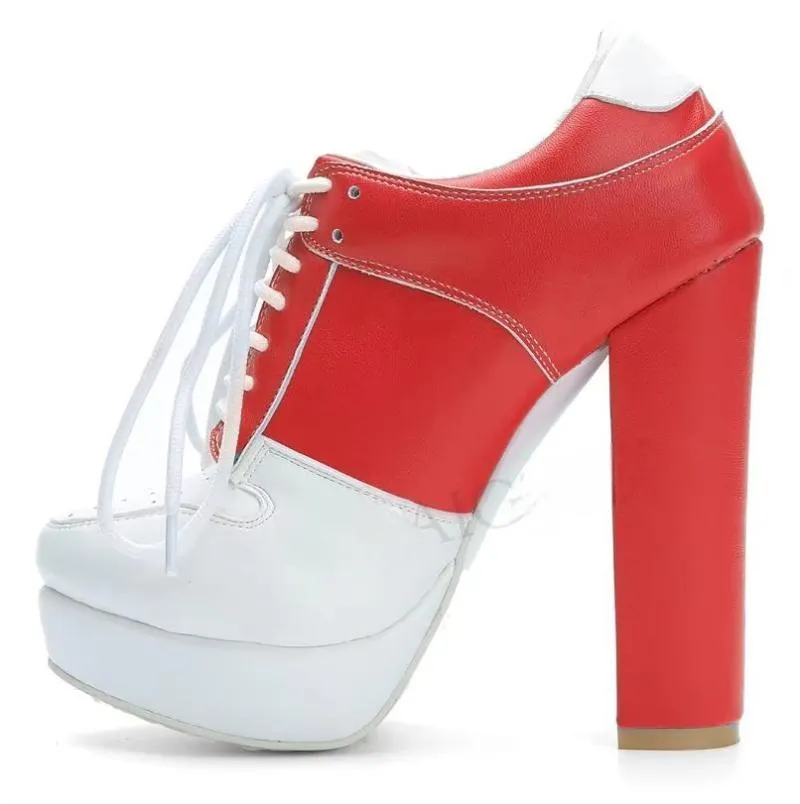 SUPER Cool Women Ankle Boots Adjustable Lace Up Chunky Heels Boots