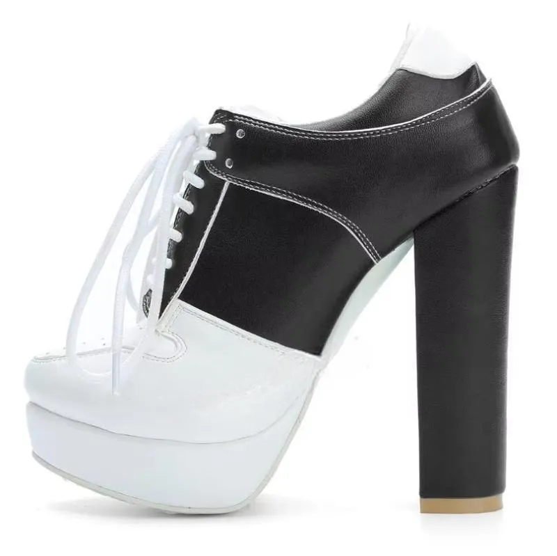 SUPER Cool Women Ankle Boots Adjustable Lace Up Chunky Heels Boots