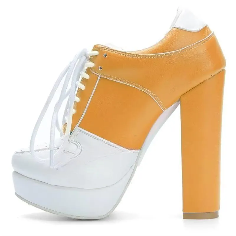 SUPER Cool Women Ankle Boots Adjustable Lace Up Chunky Heels Boots