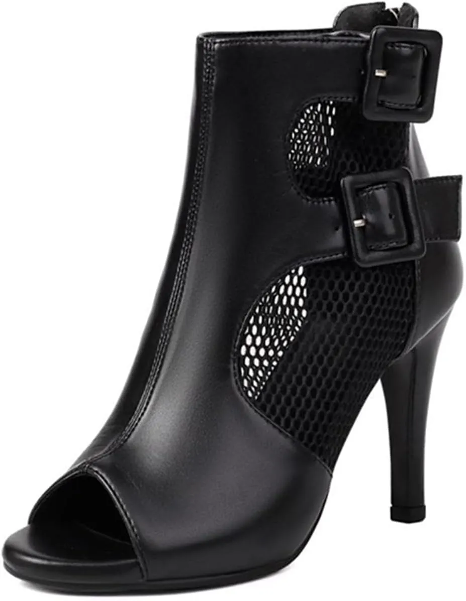 SWDZM Womens Ballroom Dance Boots Latin Salsa Professional Dance Heels Party Ankle Booties