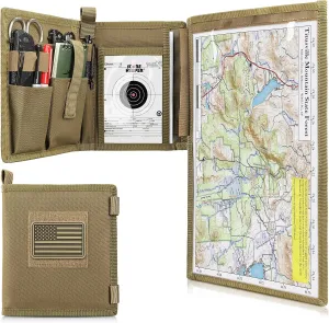 Tactical Map Case – Military Map Pouch Holder with Foldable Storage, Clear Viewing Area (13"x10"), Waterproof TPU & 1001D Oxford for Hiking, Outdoors, and Field Use