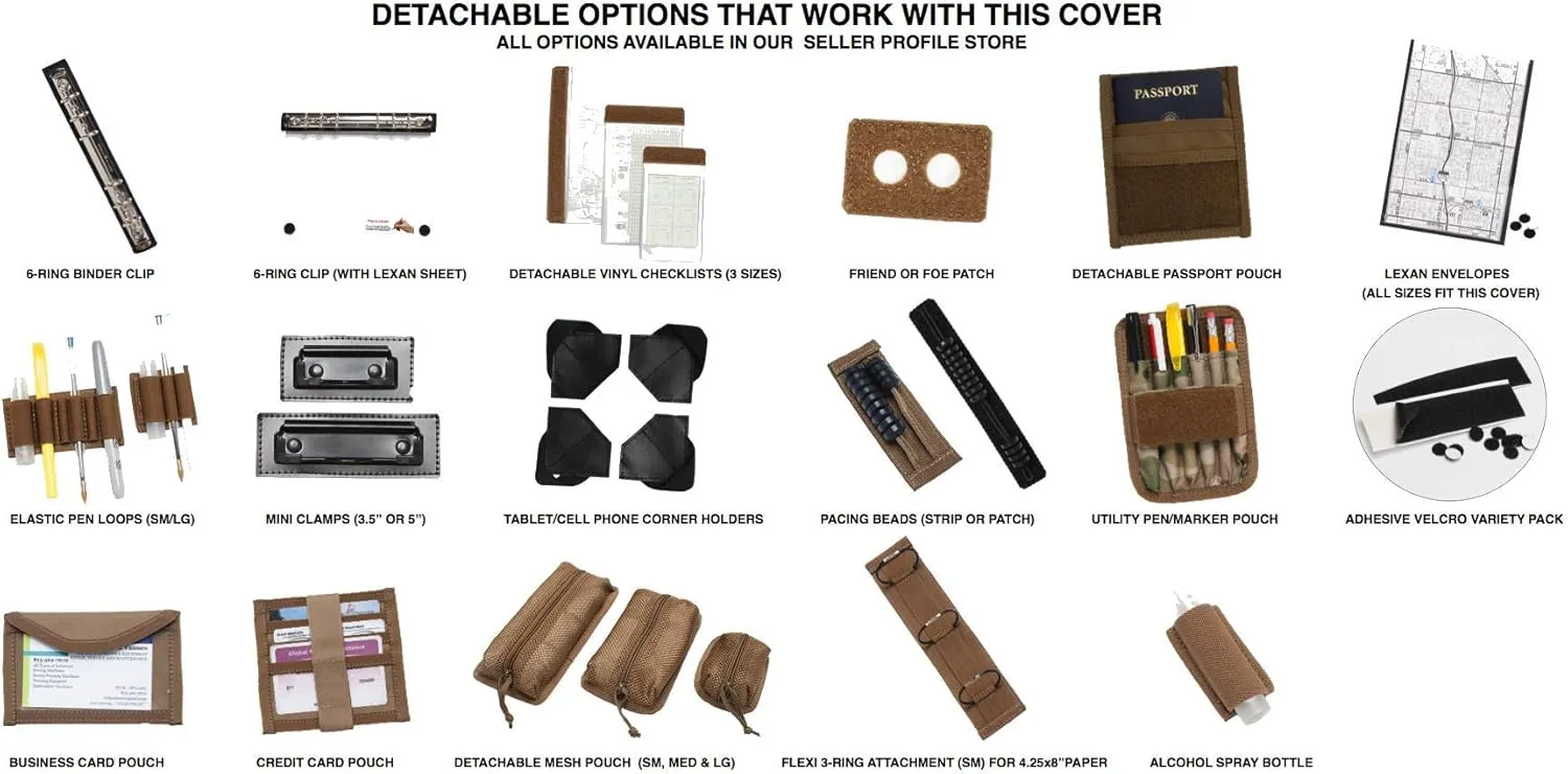 TACTICAL NOTEBOOK COVERS Tactical Admin Notebook Cover System | Zippered Map Case | Fits US Standard Size Paper 8.5” x 11” & A4 Notebooks | Durable Field Organizer (Multicam)