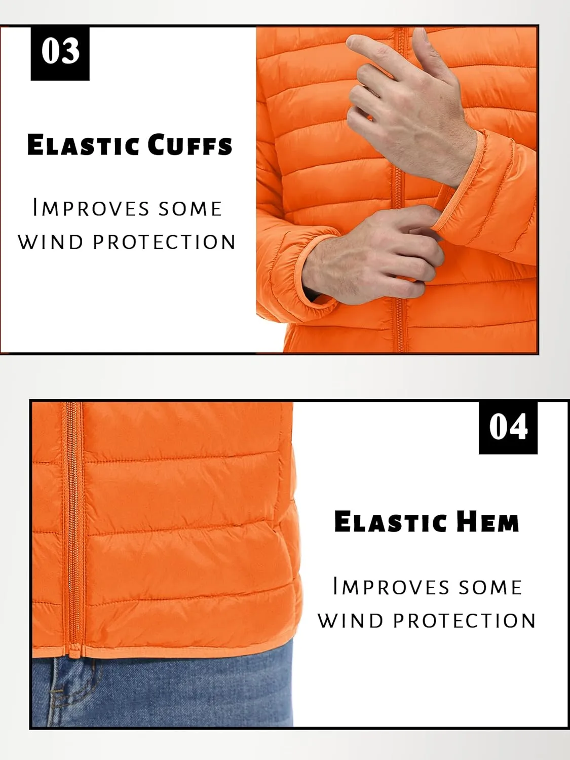 TACVASEN Men's Hooded Puffer Water-Repellent Down Alternative Jacket Insulated Lightweight Windbreaker Quilted Coat