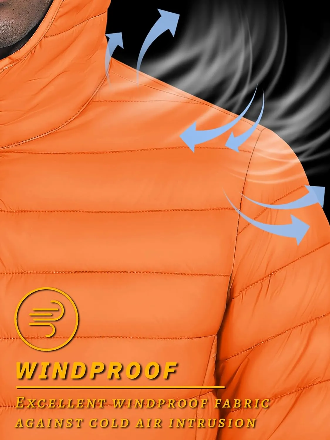 TACVASEN Men's Hooded Puffer Water-Repellent Down Alternative Jacket Insulated Lightweight Windbreaker Quilted Coat