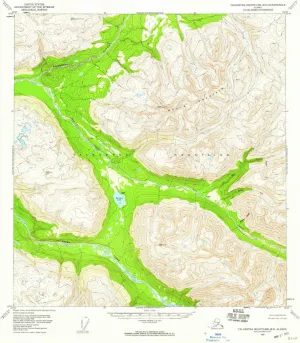 Talkeetna Mountains B 5 AK topo map, 1:63360 Scale, 15 X 15 Minute, Historical, 1950, Updated 1959, 20.8 x 18 in