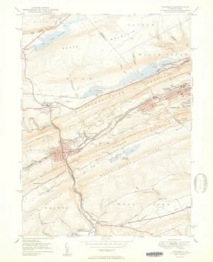 Tamaqua PA topo map, 1:24000 Scale, 7.5 X 7.5 Minute, Historical, 1950, 27 x 22.1 in
