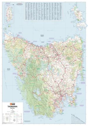Tasmania Hema 700 x 1000mm State Canvas Wall Map