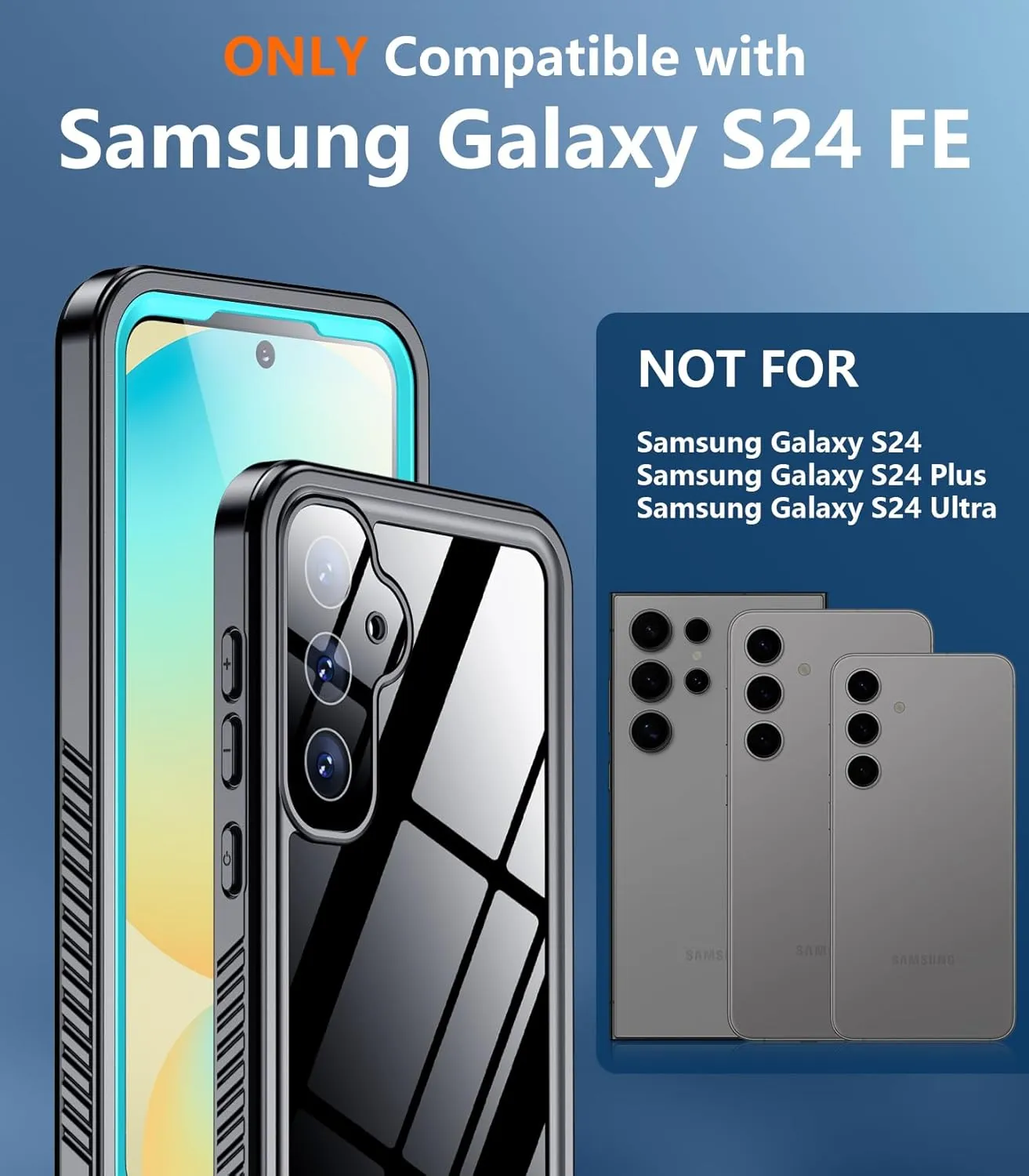 Temdan for Samsung Galaxy S24 FE Case Waterproof, [Military-Grade Drop Protection] [IP68 Underwater] Full Body Heavy Duty Rugged Shock-Proof Case for S24 FE 6.7''-Teal
