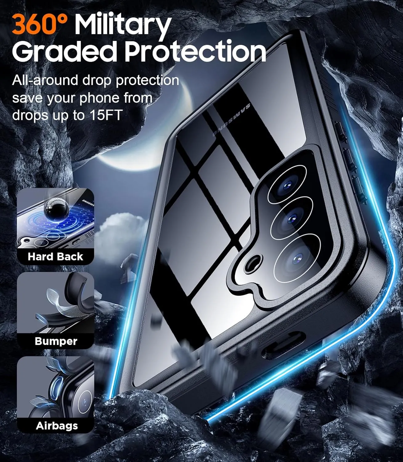 Temdan for Samsung Galaxy S24 FE Case Waterproof, [Military-Grade Drop Protection] [IP68 Underwater] Full Body Heavy Duty Rugged Shock-Proof Case for S24 FE 6.7''-Teal
