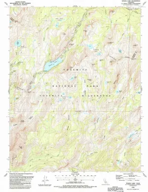 Tenaya Lake CA topo map, 1:24000 Scale, 7.5 X 7.5 Minute, Historical, 1990, Updated 1990, 26.7 x 21.4 in