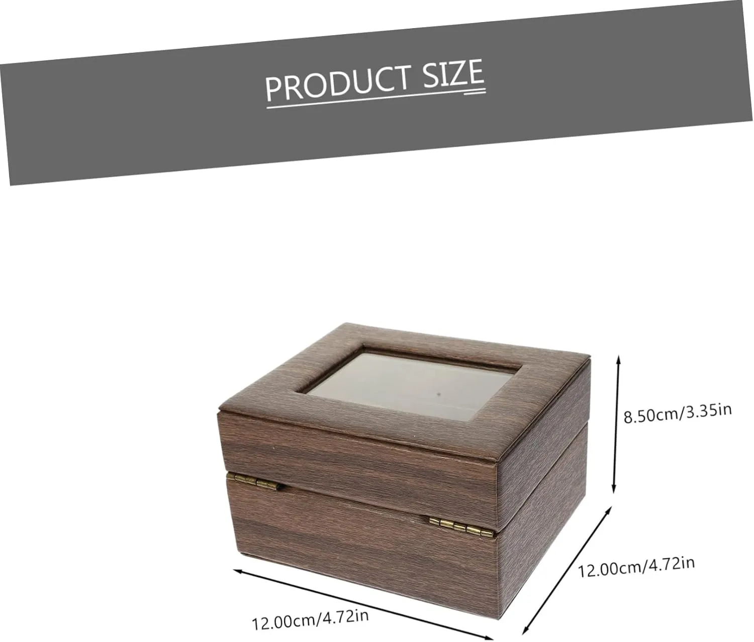 TENDYCOCO Box Jewelry Organizer Watch Winder Case Frame Watch Display Holder Men Personalized Organizers Dresser Watch Strap Container Make Drawer Organiser Glass Light Brown