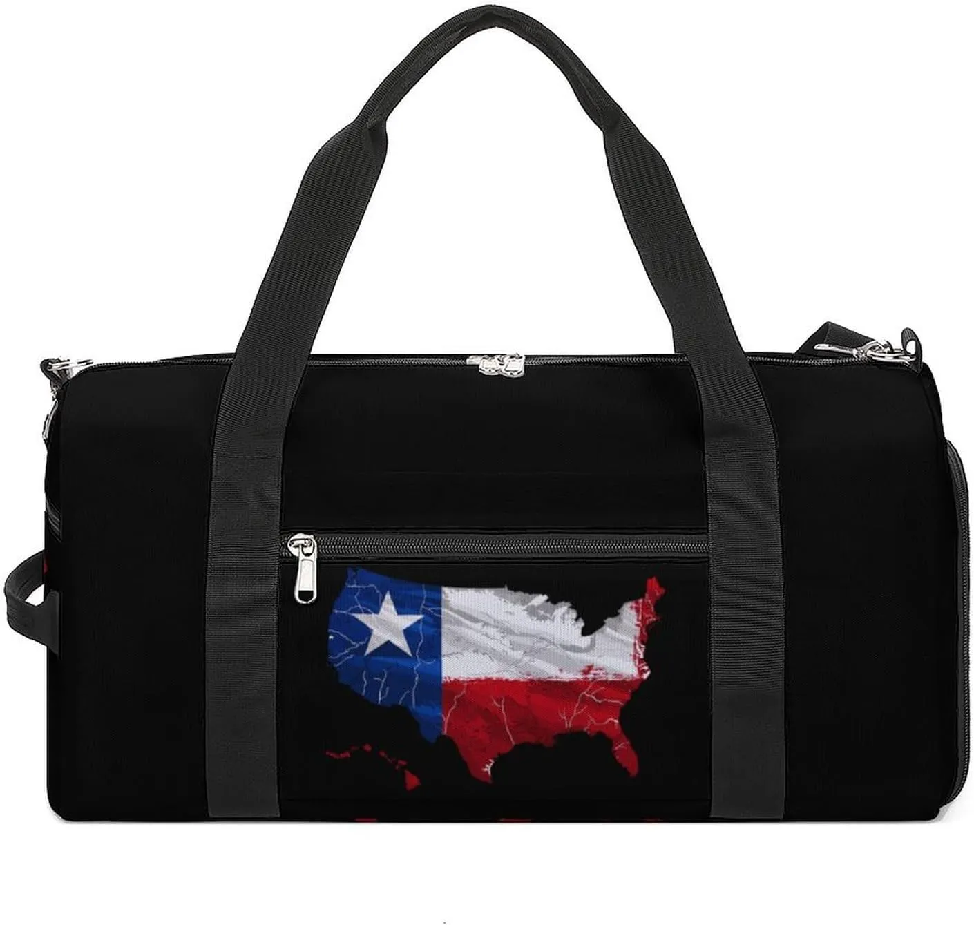 Texas Flag Map Sports Gym Bag for Men Women Travel Duffel Bag with Shoulder Strap