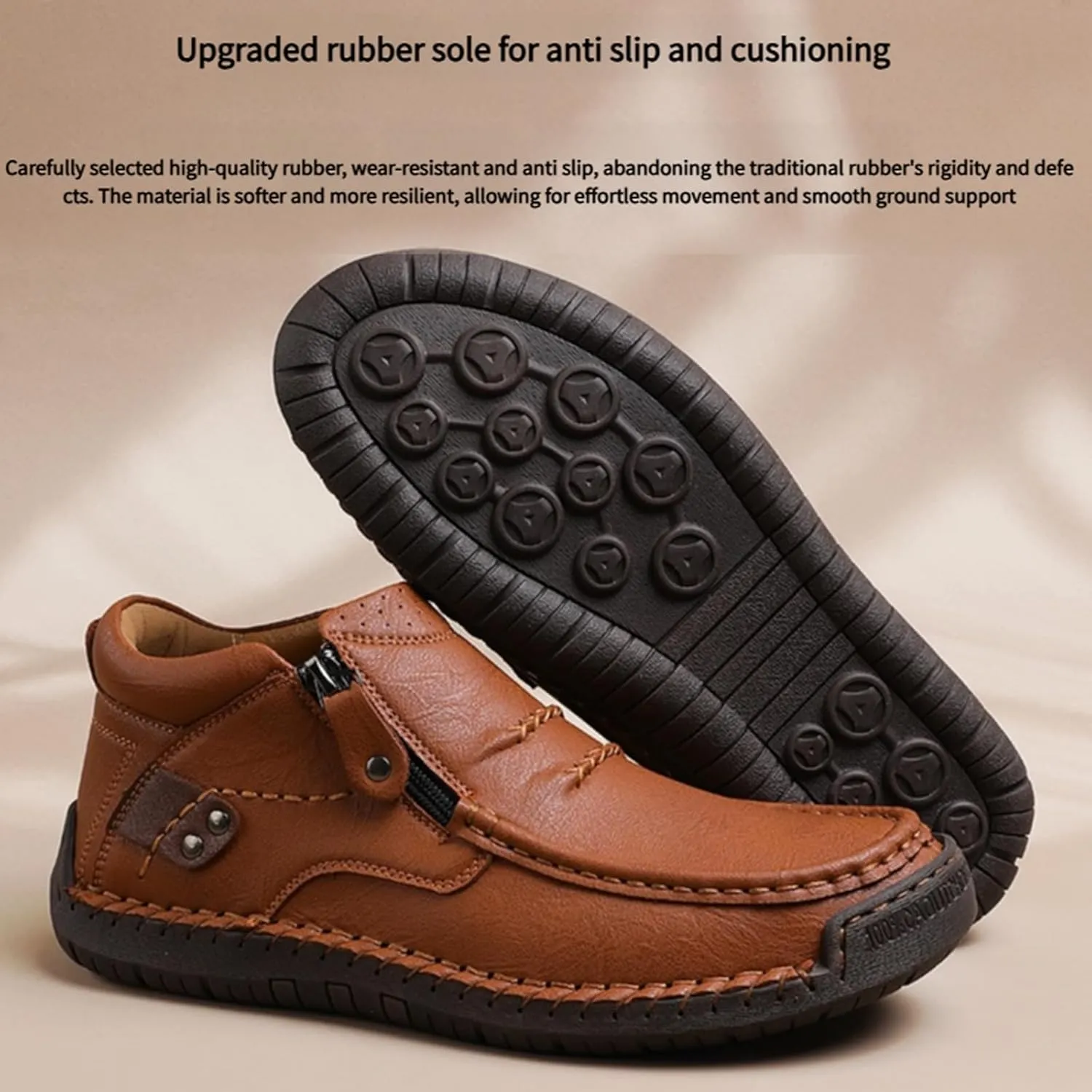 The First Young Shoes Men, Thefirstyoung Mens Slip Ons Boots, Men’s Handmade Premium Leather Slip-On Driving Boots