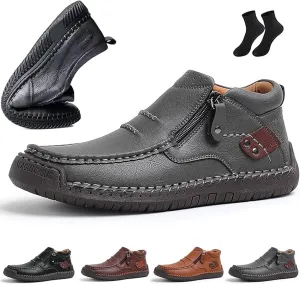The First Young Shoes Men, Thefirstyoung Mens Slip Ons Boots, Men’s Handmade Premium Leather Slip-On Driving Boots