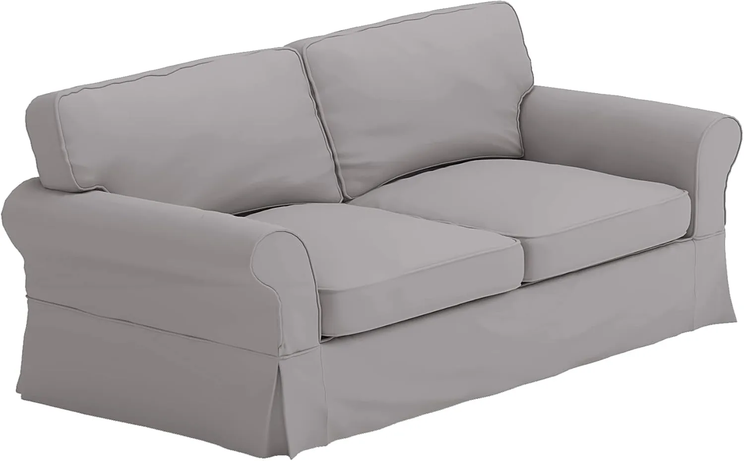The Polyester Sofa Cover (Width: 81”, Not 92”) Fits Pottery Barn PB Comfort Roll ARM Sofa (Not Grand Sofa). A Durable Slipcover Replacement (Polyester Flax Gray Box Edge)