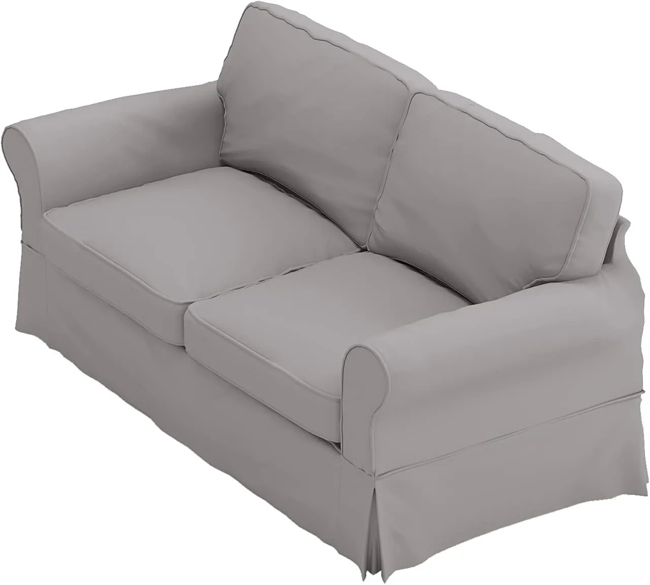 The Polyester Sofa Cover (Width: 81”, Not 92”) Fits Pottery Barn PB Comfort Roll ARM Sofa (Not Grand Sofa). A Durable Slipcover Replacement (Polyester Flax Gray Box Edge)