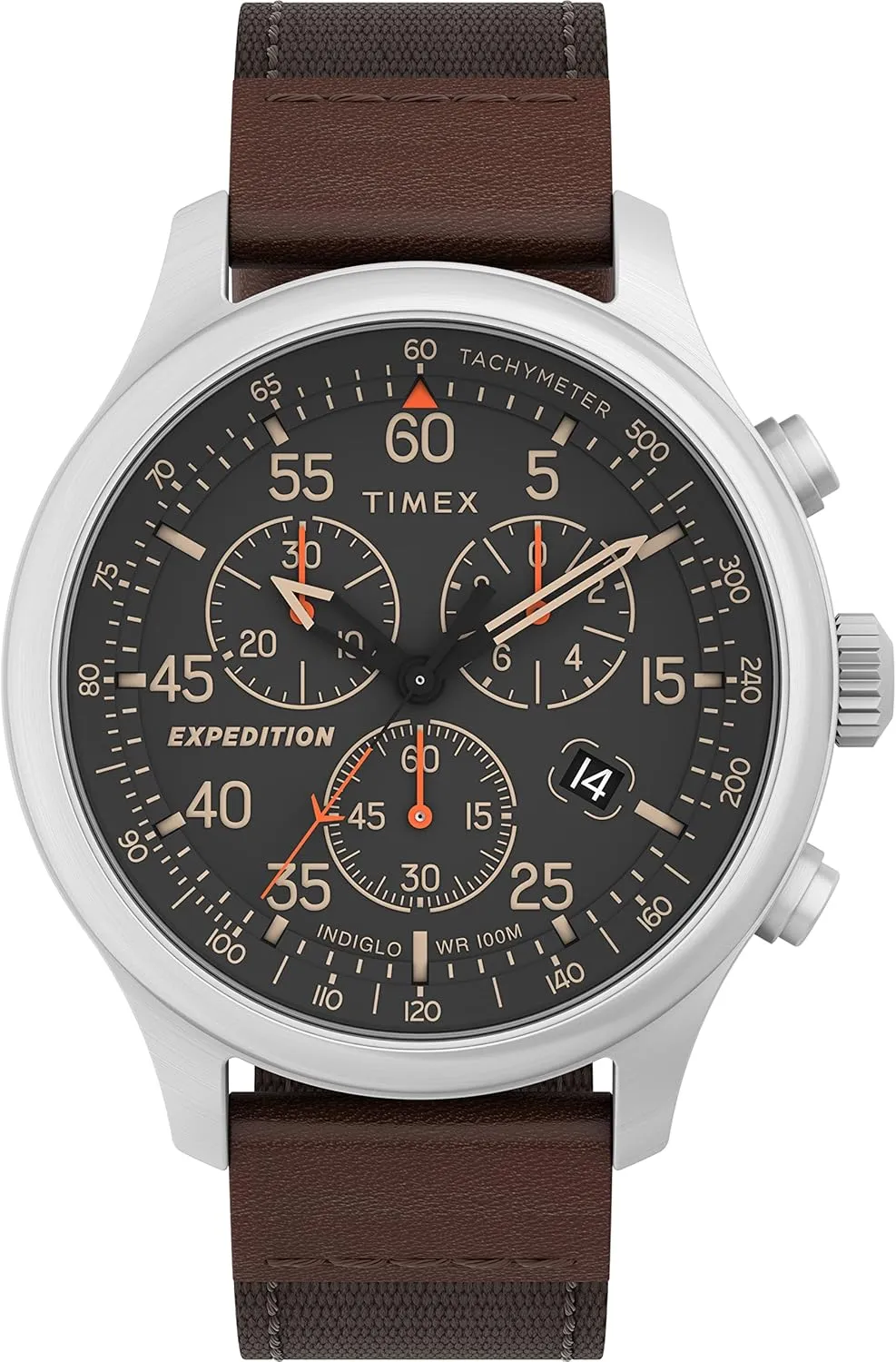 Timex Expedition Field Chronograph 43mm Men’s Analog Watch | INDIGLO Backlight | Durable Comfortable Adjustable Strap | Rugged Outdoor Watch | 100M Water Resistance